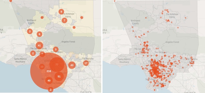 We've made changes to the map on the Homicide Report